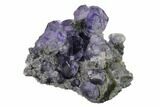 Purple Cuboctahedral Fluorite Crystals on Quartz - China #161813-1